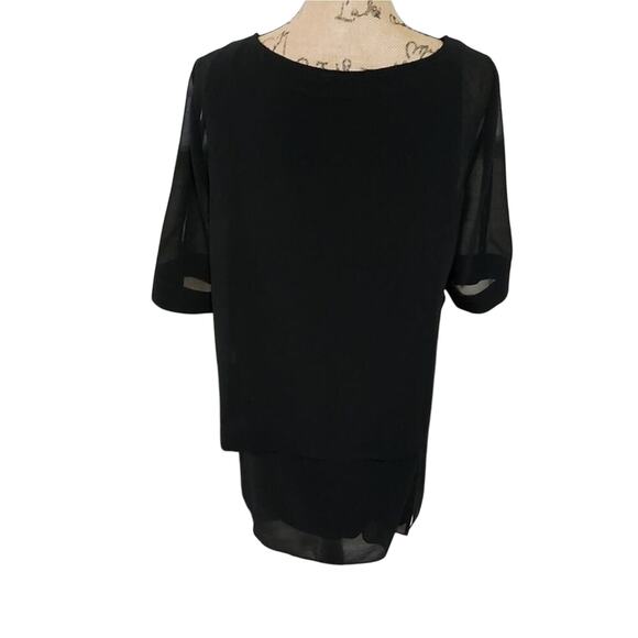 Chico's‎ black cold shoulder layered tunic size 1 medium - Picture 4 of 6